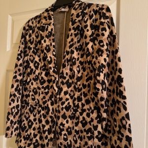 Blazer Jacket (Sm Petite) - Ann Taylor Loft - Cheetah Print